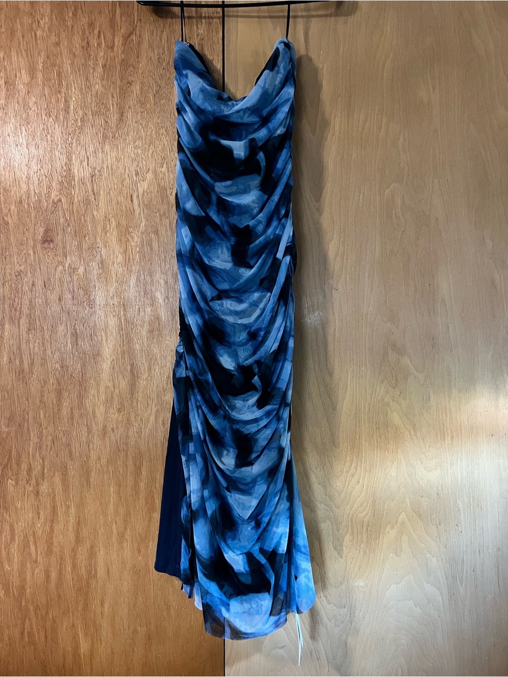 Abercrombie & Fitch Blue Patterned Cowl Maxi Dress